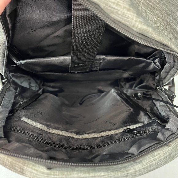 Mancro Gray Laptop Backpack Bag With USB Charging Port For Travel / Business - Picture 9 of 11